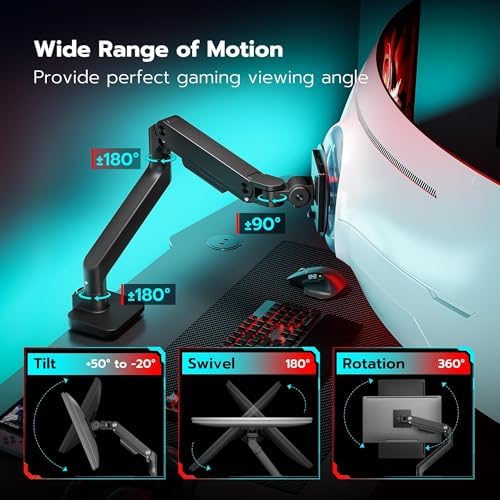 ARES WING Ultrawide Monitor Desk Arm for 17 to 49 Inch Screen, Holds 44 Lbs - Image 4