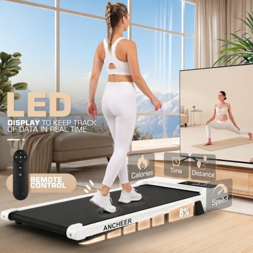 ANCHEER Walking Pads, 2 in 1 Under Desk Treadmill 2.5HP Compact Running Machine with Remote Control, 300lbs Weight Capacity for Home/Gym/Office,Ultra-Quiet, Installation-Free - Image 2