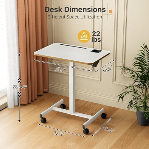 28 inch Mobile Rolling Standing Desk Height Adjustable with Wheels - Image 6