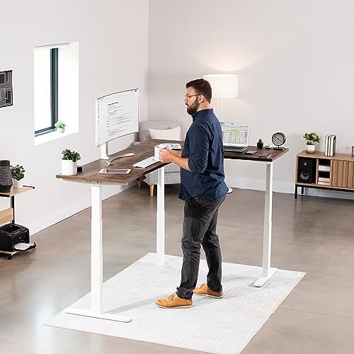 VIVO White Electric Corner 3 Leg Standing Desk Frame, DESK-V130EW - Image 5
