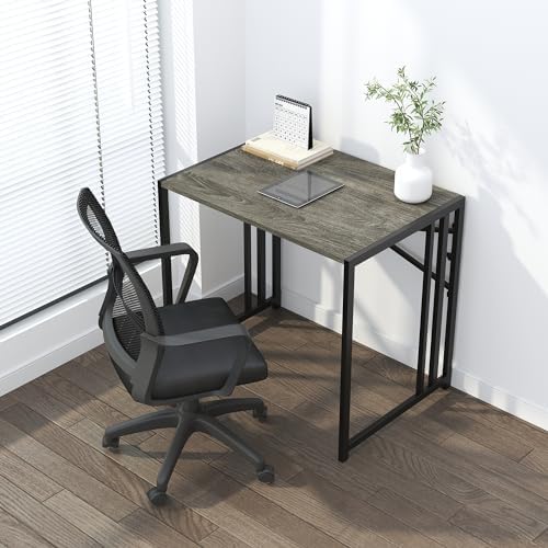 Lutown-Teen 32 inch Small Folding Desk, Black Oak - Image 2