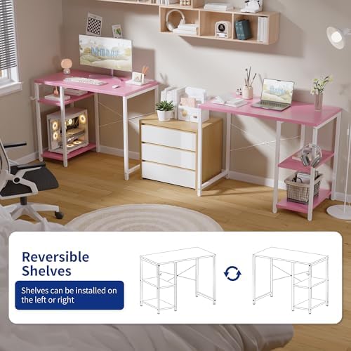 Pamray 32 Inch Small Computer Desk with Shelves for Bedroom Small Spaces - Image 4