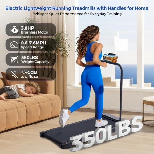 Portable Walking Pad Treadmills for Home with Handle Bar & Incline - Image 7