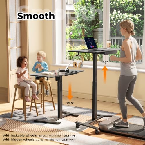 40"×20" Mobile Desk with Drawer, Rolling Desk with Storage - Image 4