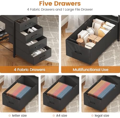 SEDETA 75'' Large Home Office Desk with 5 Drawer, Power Outlet, File Drawer - Image 6