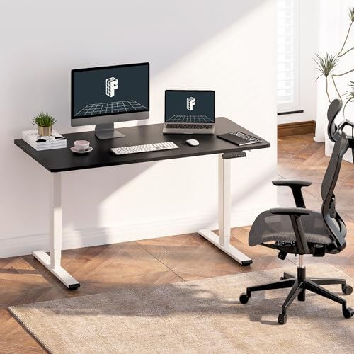 FLEXISPOT E6 3-Stage Dual Motor 60 x 24 Electric Standing Desk Sit Stand Up Desk, Holds 220 lbs, Adjustable Height w/Memory Presets, One-Piece Black Desktop & White Frame, Ships in 2 Boxes - Image 2