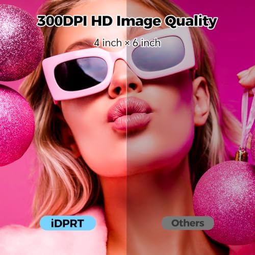 iDPRT 4x6 Photo Printer with 108 Sheets & 2 Ribbons, Picture Printer, White - Image 4