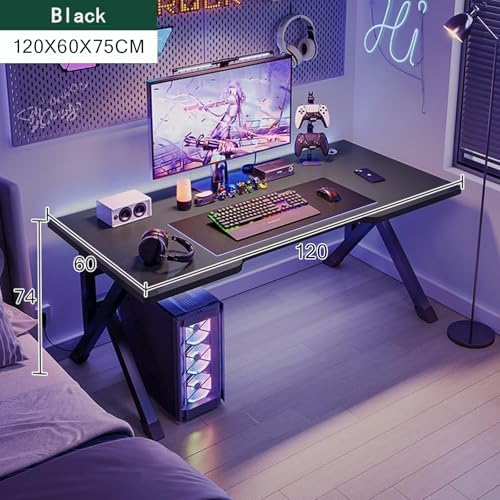 Large Gaming Desk, K-Shaped PC Gaming Table for Home Office, Ergonomic Computer Desk, Space-Saving, Easy Assembly(Black 48 Inch) - Image 4