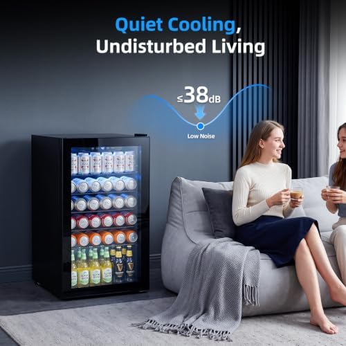 Antarctic Star Mini Fridge 130 Can Beverage Refrigerator Cooler with Glass Door,Adjustable Shelves & Digital Temperature for Soda Beer or wine fridge for Home, Office Bar 3.1cu.ft - Image 6