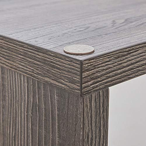 HSH L Shaped Computer Desk, Rustic Wood Corner Desk, Dark Gray Oak, 55 inch - Image 5