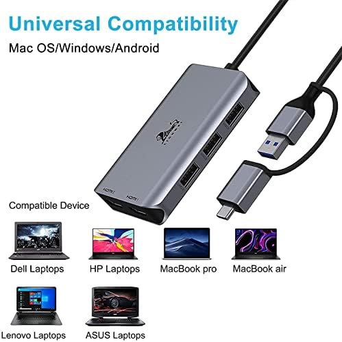 LIONWEI USB 3.0 to Dual HDMI Docking Station for MacBook (Driver Needed) - Image 3