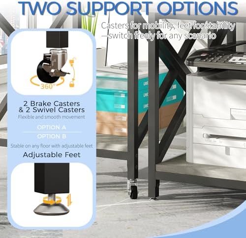 METYERRY 24"x23.6"Large Printer Stand with Power Outlet - Image 6
