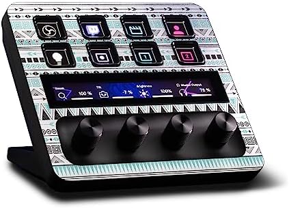 MightySkins Glossy Glitter Skin Compatible with Elgato Stream Deck + - Turquoise Tribal | Protective, Durable High-Gloss Glitter Finish | Easy to Apply, Remove, and Change Styles | Made in The USA by MIGHTY+SKINS