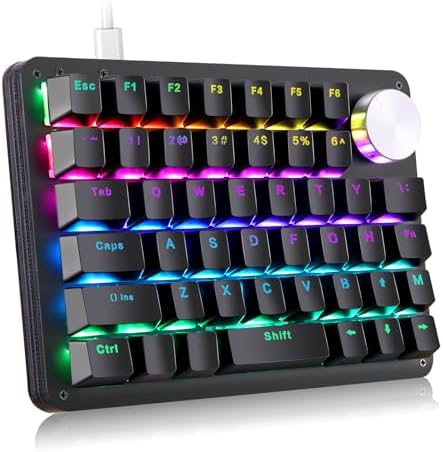 Koolertron One Handed Mechanical Gaming Keyboard, 45-Key Fully Programmable by Koolertron