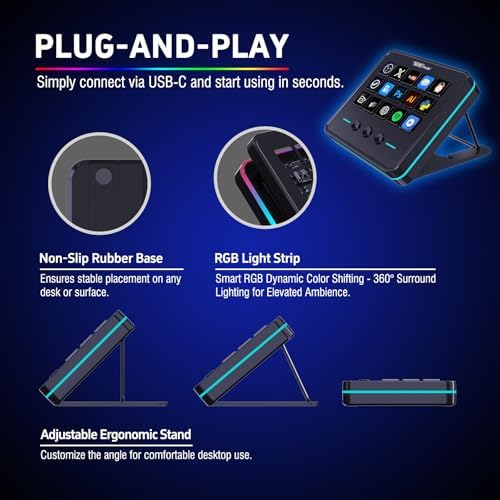 VSD M18 Macro Pad Programmable Keypad, Stream Controller Streaming Deck, Customizable LCD keys, Gaming shortcut keyboard, USB sound board, Trigger actions in OBS, Twitch, YouTube, Works with PC Mac - Image 4