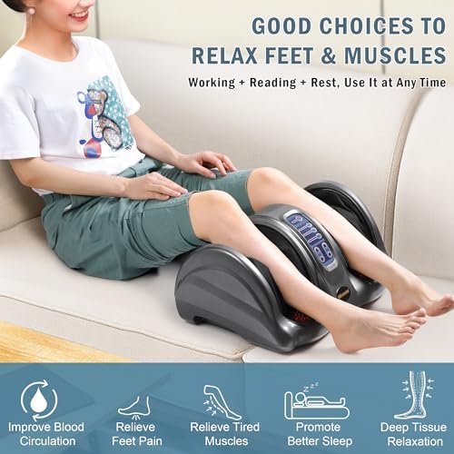 H&B Luxuries Shiatsu Foot Massager Machine with Remote Controller, Kneading and Rolling Home Massagers for Feet, Ankle, Calf, Leg, Ideal for Men, Women, Father, Mom Parents and The Elderly, Gray - Image 5