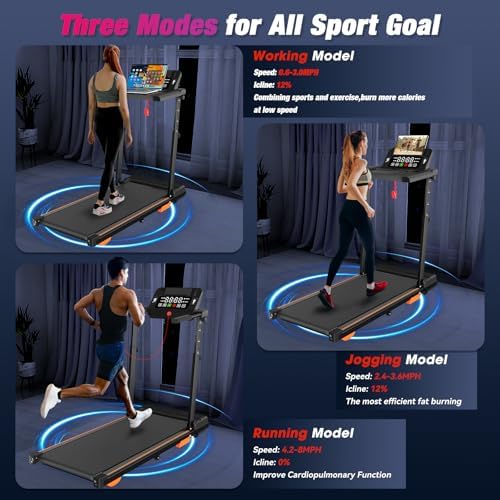 Walking Pad Treadmill with Desk Workstation, Adjustable Handle Bar Incline - Image 5