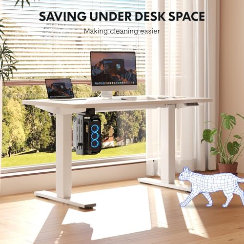 FLEXISPOT EN2 48"x24" Electric Standing Desk with PC Stand Bundle, White - Image 2