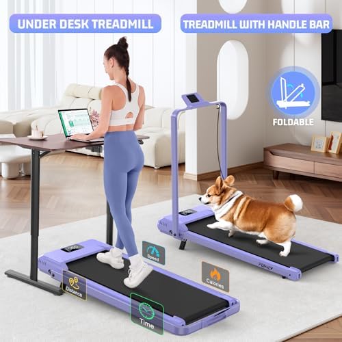 FUNMILY Upgrade Walking Pad Folding Treadmill with 12%/15% Incline & Handle Bar, 3.5HP Foldable Under Desk Compact Treadmills for Home/Office/Gym, 400+lb Capacity, Shock Absorption - Image 3