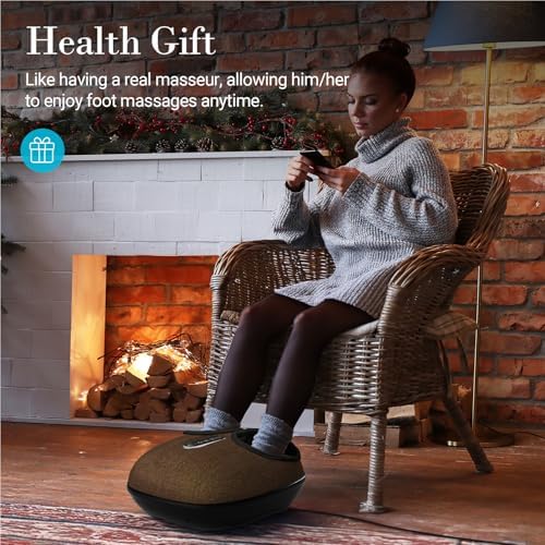 CuPiLo Foot Massager with Heat & Remote Control,FSA Eligible HSA, Brown - Image 2