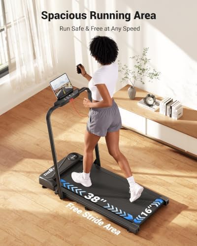 THERUN Walking Pad with Handle Bar, 300 lbs 6.2 mph Under Desk Treadmill - Image 3