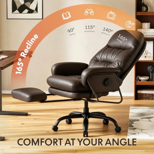 FLEXISPOT Multi-Task Ergonomic Office Chair with Footrest, Brown, HC4 - Image 4
