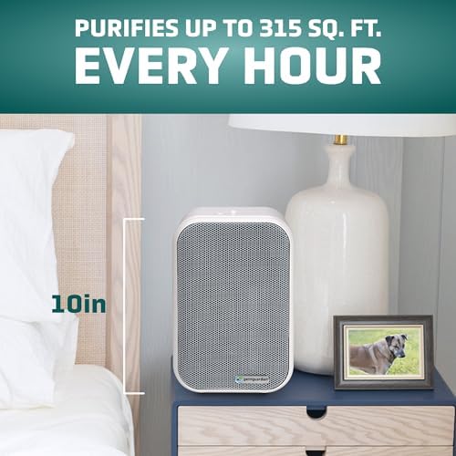 GermGuardian 4-In-1 Tabletop HEPA Air Purifier for Home with HEPA PURE Air Filter, UV-C Light & Odor Reduction, Zero Ozone Verified, AC4175W, White - Image 2