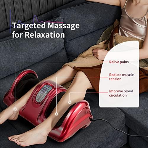 GIANTEX Shiatsu Foot Massager Machine for Feet, Leg Calf Ankle, Nerve Pain Therapy Spa Gift Deep Kneading Rolling Massage, Electric Shiatsu Foot Massager w/Remote, 4 Modes, Red - Image 6
