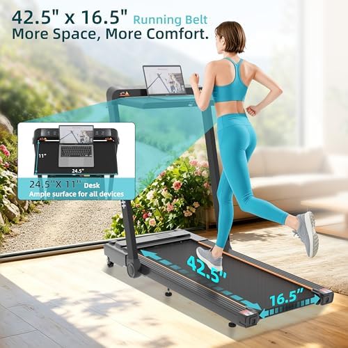 Under Desk Incline Walking Pad Foldable Home Treadmill Removable Tray - Image 6