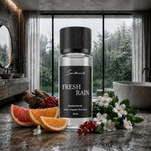 Scentiment Fresh Rain Diffuser Oil - Premium Hotel Scent with Notes of Jasmine, Grapefruit and Red Currant Home Scent, Hotel Fragrance Oil Diffuser Refill - 1.69 fl oz (50 mL) - Image 2