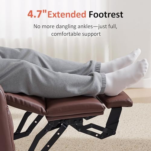 MCombo Large Power Lift Recliner Chair with Massage and Heat for Tall Elderly People, 3 Positions, Cup Holders, and USB Ports, Faux Leather 7516 (Large, Light Brown) - Image 4