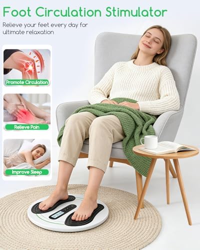 Transcutaneous Electrical Nerve Stimulator for Feet, EMS Foot Massager for Neuropathy NMES Stimulator Circulation and Pain Relief, Electric Foot Massager with 4 TENS Unit Muscle Stimulator Pads - Image 2