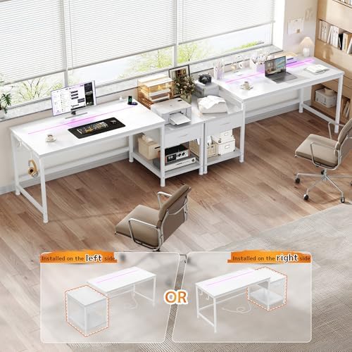 DurayLoly 48" White Office Desk with Printer Shelf for Teens Bedroom & Dorm - Image 7