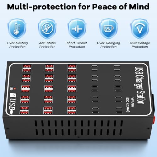 Charging Station for Multiple Devices, Vantacent89 Multiple Charger Station with Multiple Fast Charging 50 Ports - Image 3
