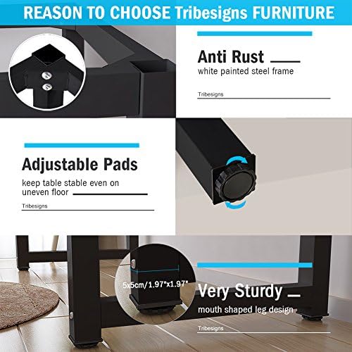 Tribesigns Computer Desk, 47 inch Modern Simple Office Desk Computer Table Study Writing Desk for Home Office, Black - Image 6