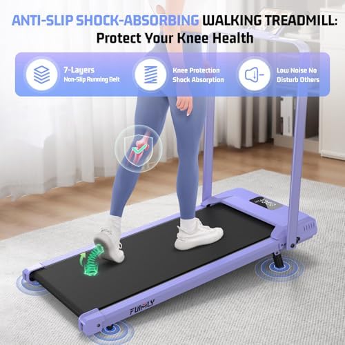 FUNMILY Upgrade Walking Pad Folding Treadmill with 12%/15% Incline & Handle Bar, 3.5HP Foldable Under Desk Compact Treadmills for Home/Office/Gym, 400+lb Capacity, Shock Absorption - Image 5