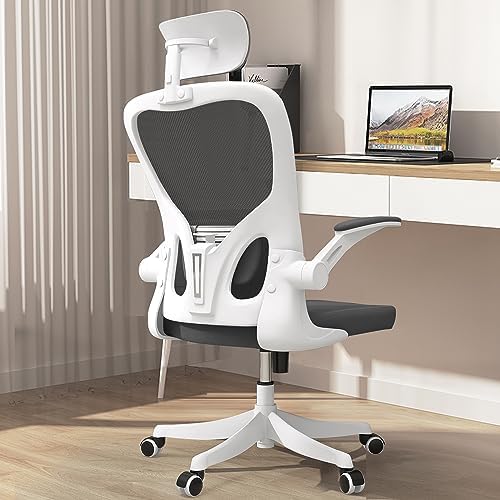 Monhey Office Chair, Ergonomic Office Chair with Lumbar Support & 3D Headrest & Flip Up Arms Home Office Desk Chairs Rockable Computer Chair Multi-Angle from 90° to 130° with 350LBS CapacityChair by Monhey-EasyErgonomicChair