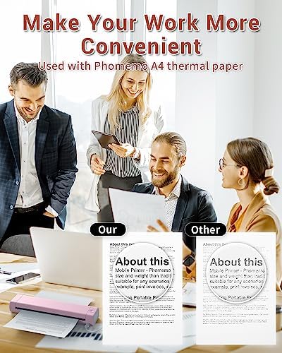 Phomemo Portable Printers Wireless for Travel, M08F Thermal Bluetooth Printer Support for 8.5"x11" US Letter, Small Inkless Printer Compatible with iOS, Android, Laptop for Car, Office, Home - Image 5