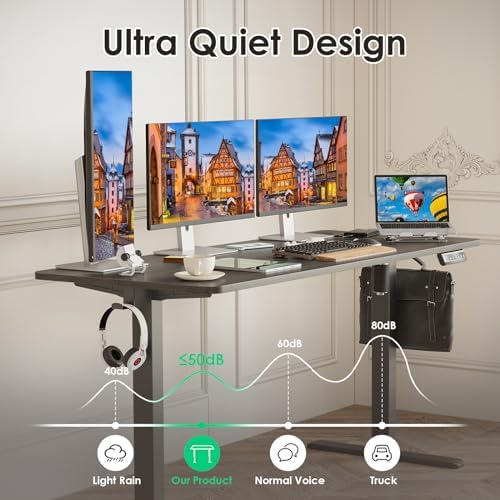 STARY Electric Standing Desk Adjustable Height Sit Stand Home Office Desk with Splice Board - Image 6