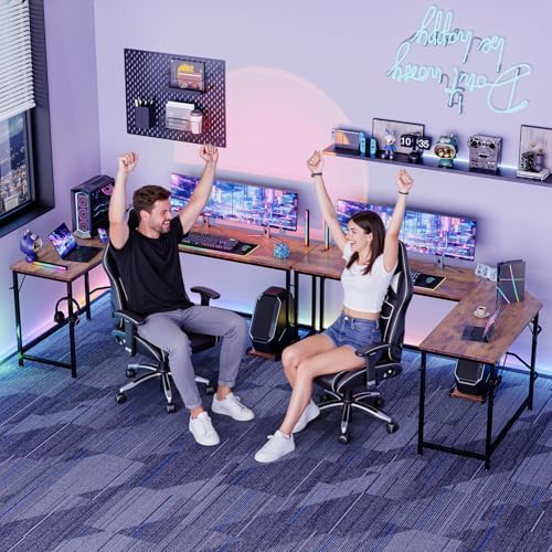 66" L Shaped Gaming Desk Reversible Corner Desk for Home Office - Image 4