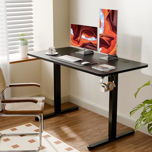 47"x24" Standing Desk, Height Adjustable Sit-Stand Home Office, Black - Image 2