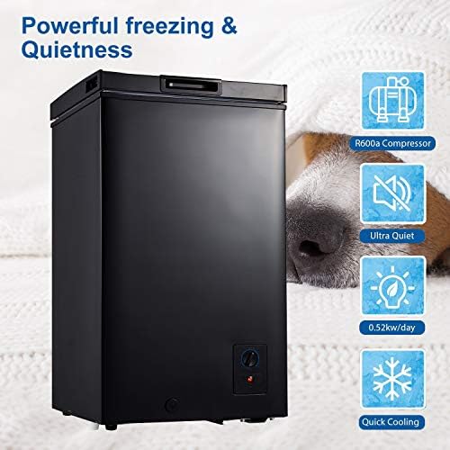 Kalamera. 3.5 Cu.ft Chest Freezer-Freestanding For Home/Apart With Lowest -4℉ Black, KCF-100-SS - Image 7