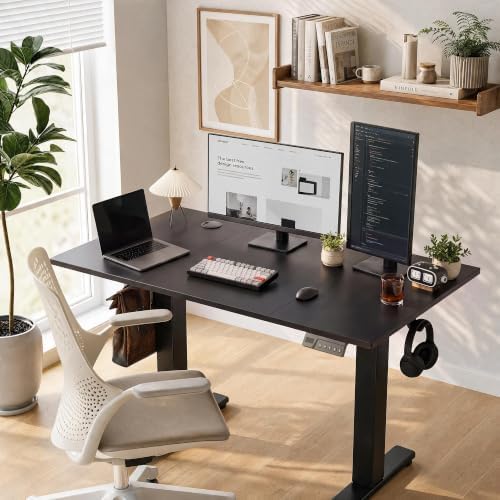 Claiks 48 x 24 Inch Black Electric Standing Desk - Image 2