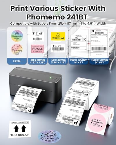 Phomemo Bluetooth Shipping Label Printer,241BT Label Printer & 20Pcs Labels - Image 4