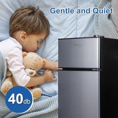 2.9 Cu.Ft Mini Fridge with Freezer, Compact Double Door Refrigerator - Image 5