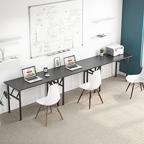 Need Office Computer Desk 39.3 Inch Sturdy Folding Laptop Table Black - Image 6