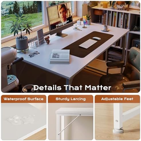 PRAISUN 47 X 24 Inch Deeper Desk with Power Outlets - Image 6