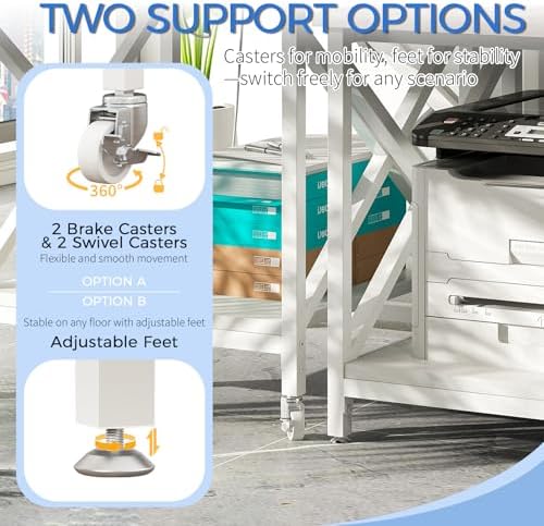 METYERRY 24"x23.6"Large Printer Stand with Power Outlet - Image 6