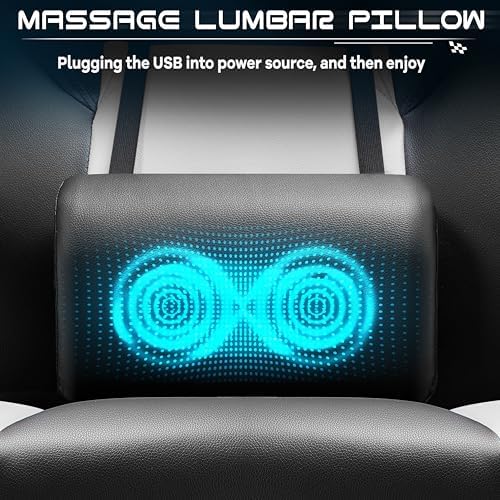 Big and Tall Gaming Chair for Adults, Heavy Duty Computer Chair with Footrest, Video Game Chair, Massage Lumbar Support, Wide Seat High Back Reclining Desk Chair, White - Image 7