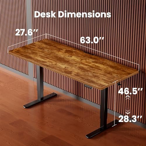 ErGear 63 X 28 Height Adjustable Electric Standing Desk, Vintage Brown - Image 3